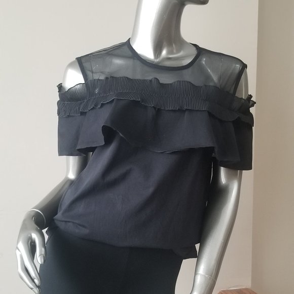 Black Ruffle Top - Picture 1 of 4